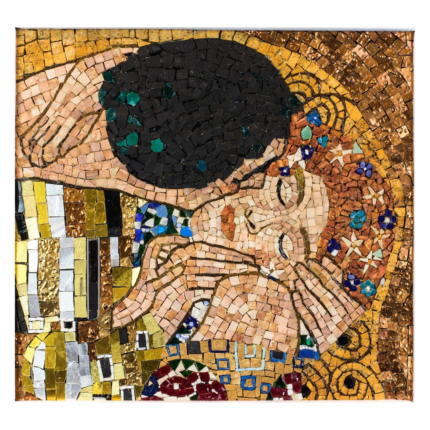 Detalle del mosaico del beso de Klimt