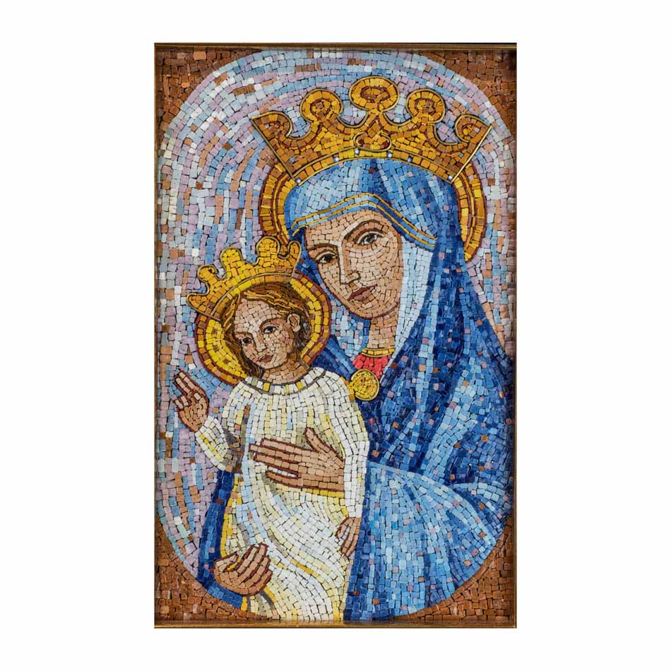Mosaico Mater Ecclesiae con detalles dorados