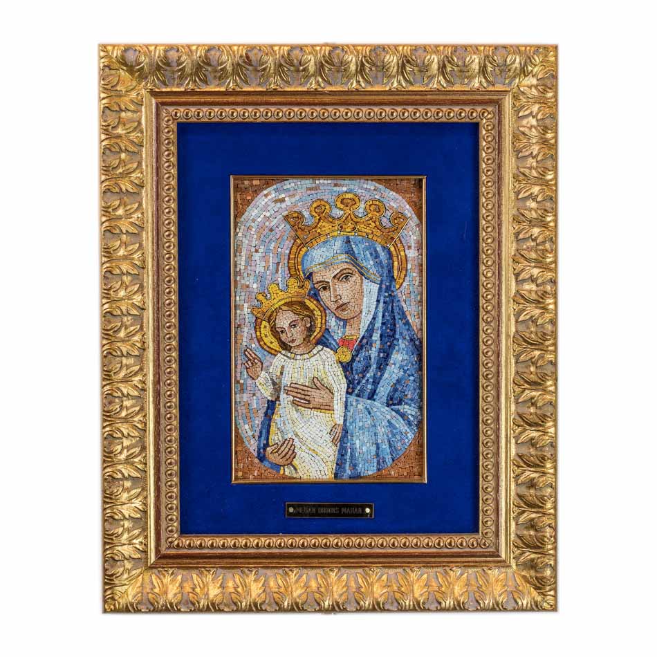 Mosaico Mater Ecclesiae con detalles dorados