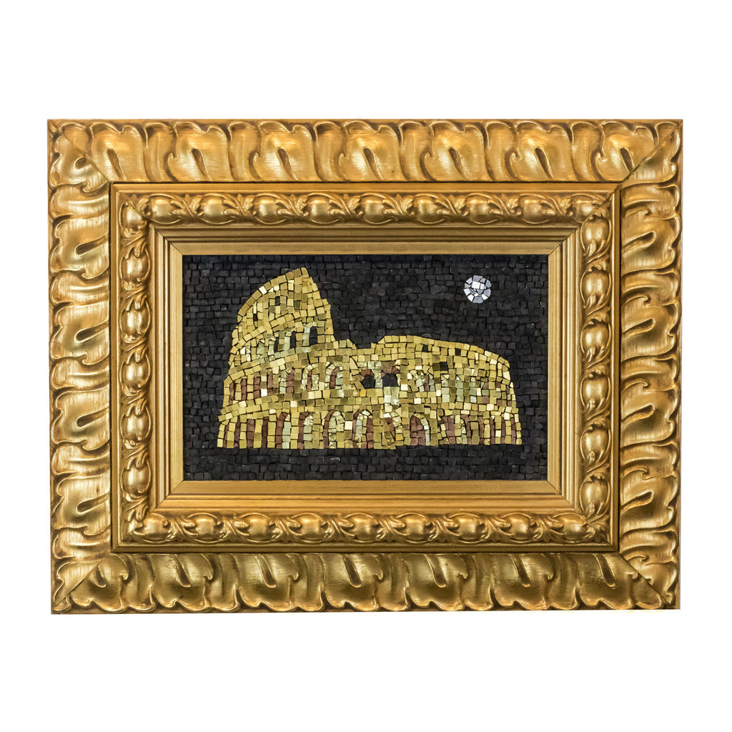 Mosaico Il Colosseo con Dettagli Dorati