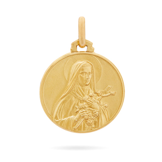 MEDAGLIA SANTA TERESA DI LISIEUX IN ORO GIALLO