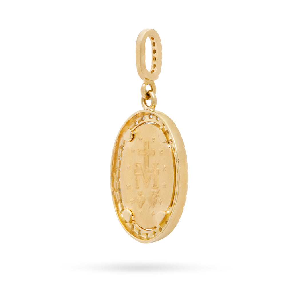 MEDAGLIA OVALE MIRACOLOSA ORO BICOLORE