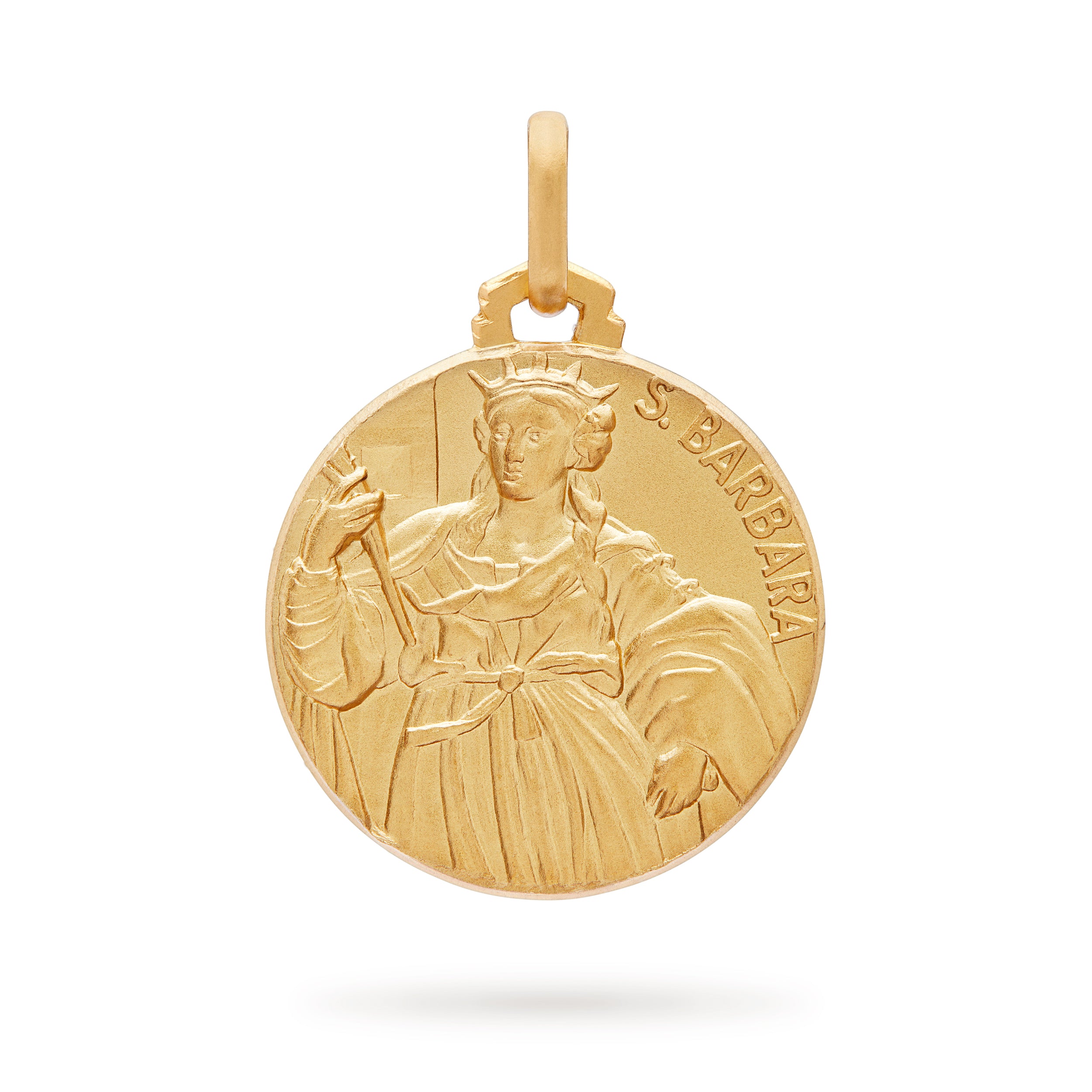 MEDAGLIA SANTA BARBARA IN ORO GIALLO