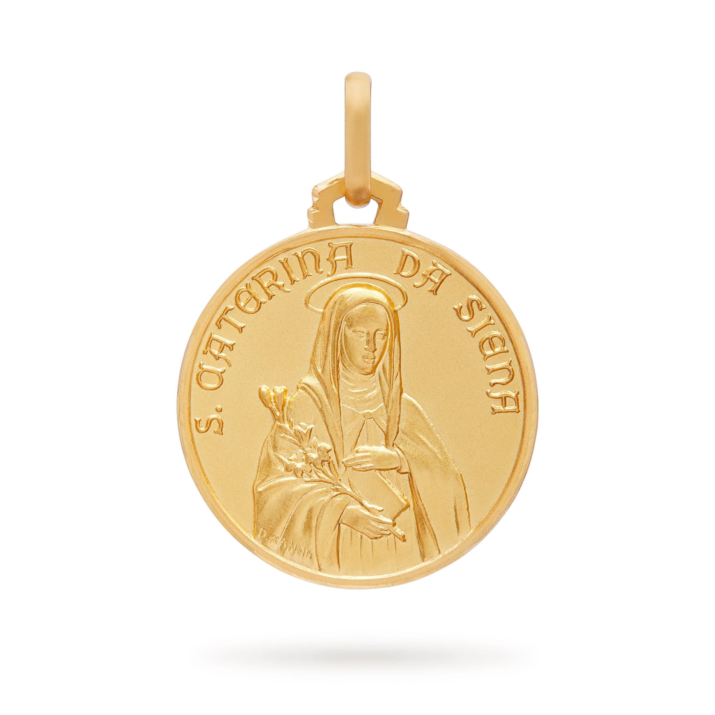 MEDAGLIA SANTA CATERINA IN ORO GIALLO