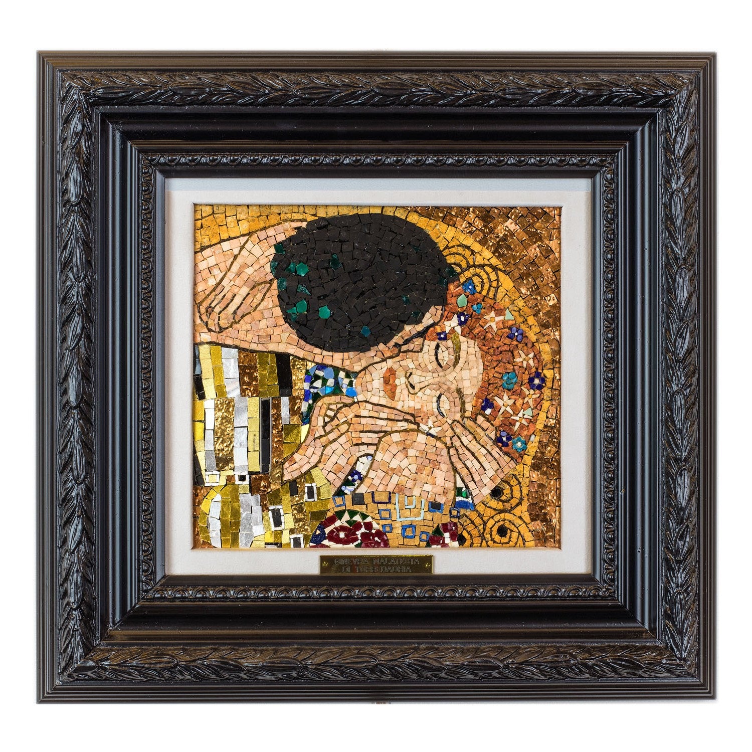 Detalle del mosaico del beso de Klimt