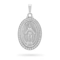 MEDALLA MILAGROSA DE ORO BLANCO CON CIRCONITAS