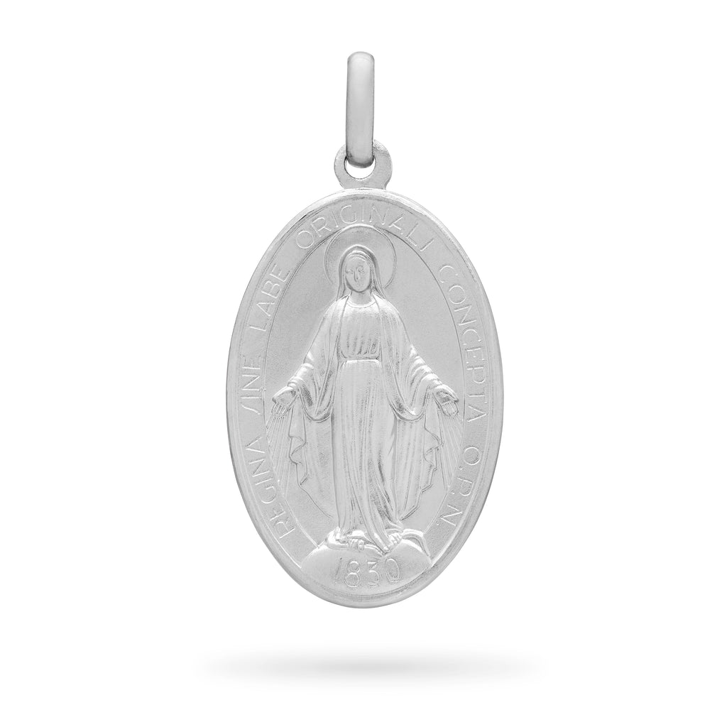 MEDALLA MILAGROSA DE ORO BLANCO