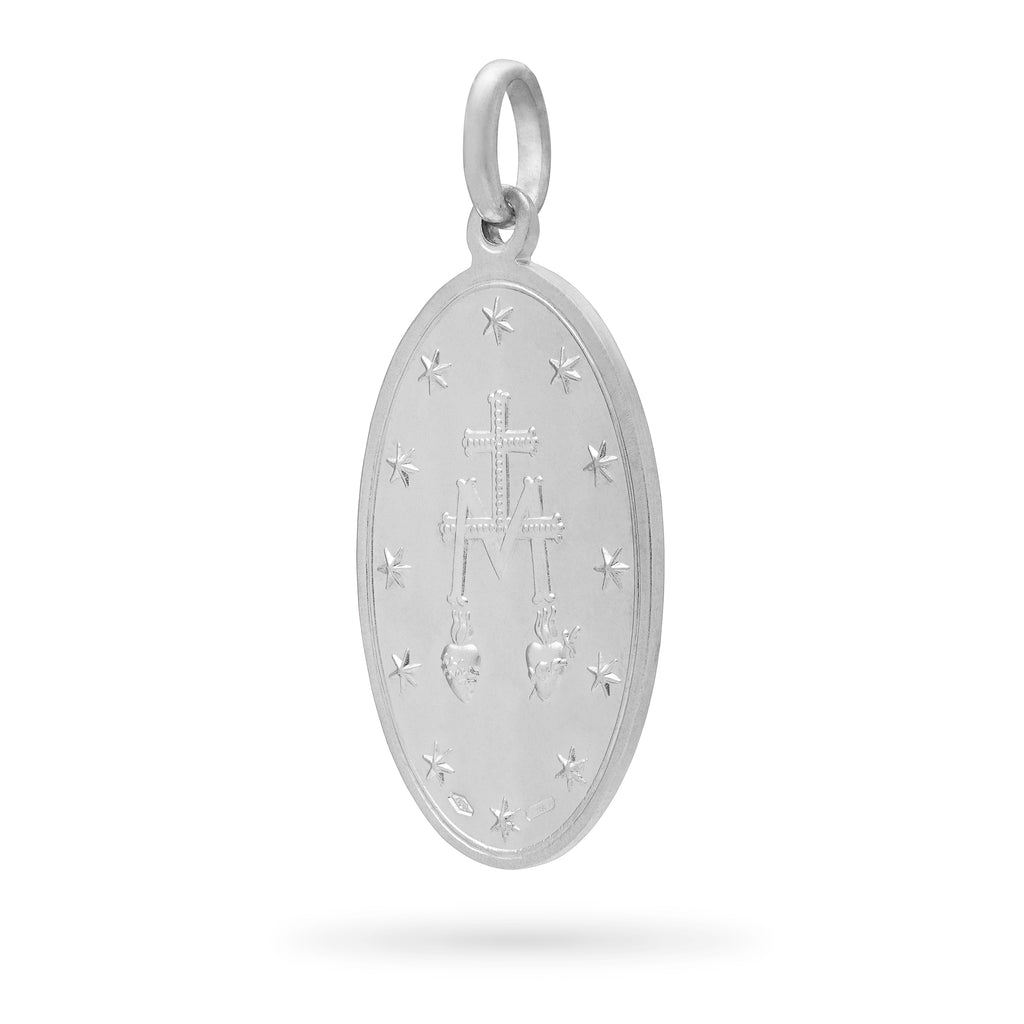 MEDALLA MILAGROSA DE ORO BLANCO